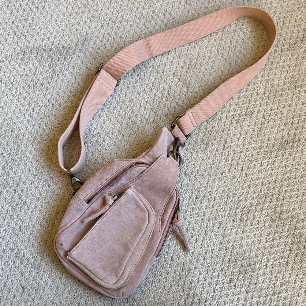 Free People Blush Suede Sling Bag - Picture 2 of 7